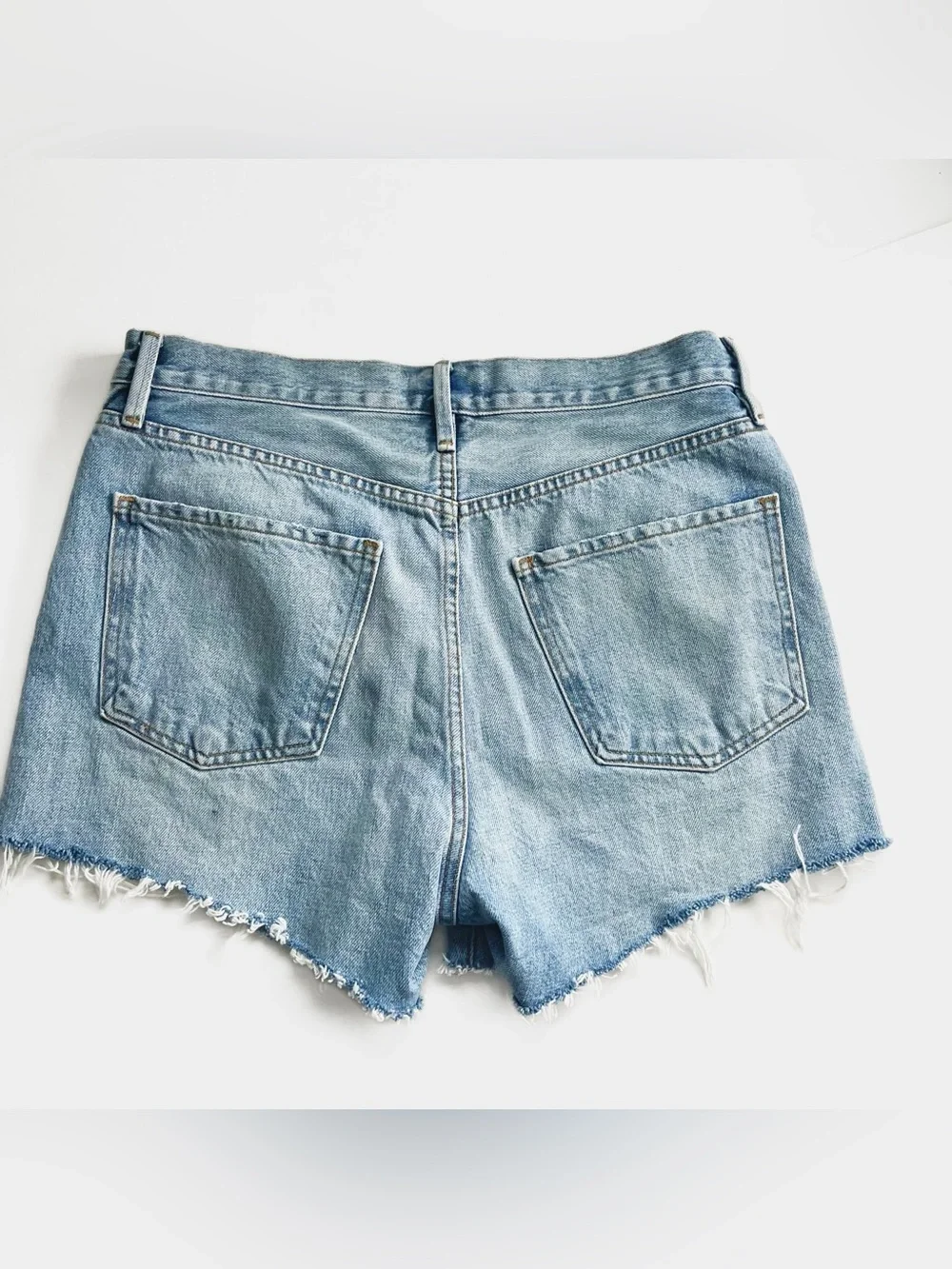 FRAME Denim Le Ultra Baggy Shorts Lomond Slash Distressed High Rise